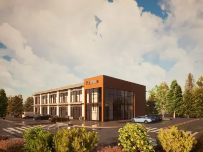 Strip Plaza - Strip Mall Revit and Twinmotion  3D model