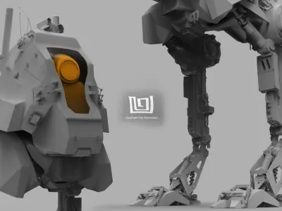 Sat Bot 27 - Sci Fi Mech 3D model