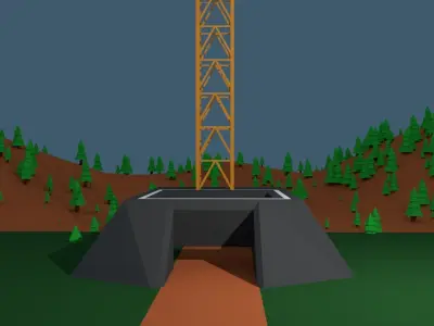 Animated Rocket Launch 3D model