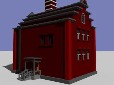 Voxel House 01 Free low-poly 3D model