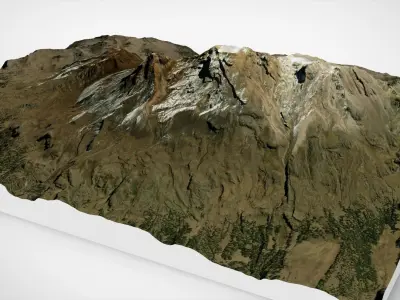 Mountain landscape Volcano Iztaccihuatl Mexico 3D model