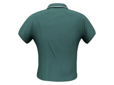 Men Green Polo Neck Shirt Low-poly 3D model