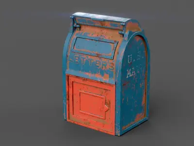 Mailbox old mail box Low-poly 3D model
