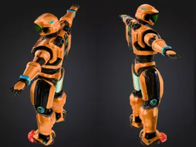 Sci-Fi Armored Soldier - Game Ready Low Poly Low-poly 3D model