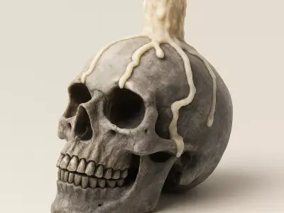 Skull Candle Low-poly 3D model