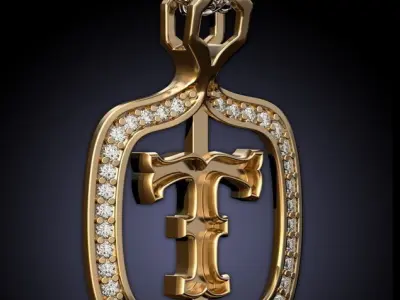 T Letter Pendant 3D print model purchase