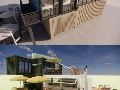Container coffee shop-12 3D model
