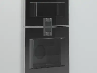GaggenauOvens stainless steel microwave oven on wall 3D model