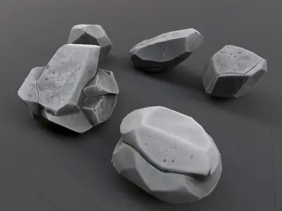 Stylized Rock Low Poly Pack Low-poly 3D model