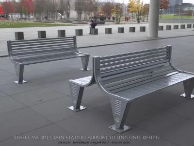  BANCH 3D MODEL   STREET METRO TRAIN STATION  AIRPORT  Banch  Low-poly 3D model