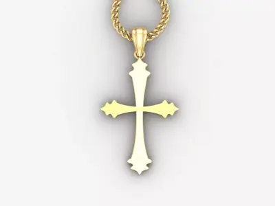 Light Gold 18K Cross Pendant 1CP016 3D print model