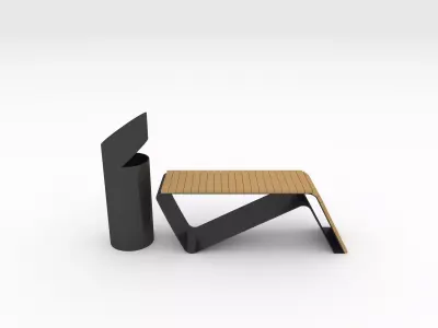 Bench Park 23 Low-poly 3D model