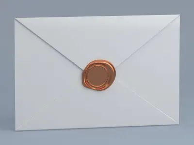Envelope With Copper Seal 3D model