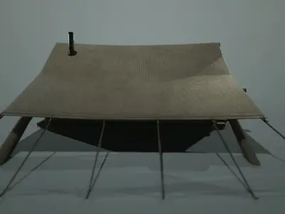 Game Ready Cloth Walltent Low-poly 3D model