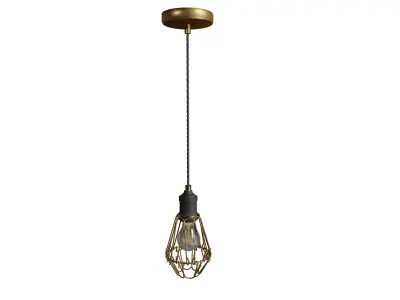 Industrial Cage Pendant Light 3D model
