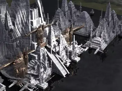 Angelic Pyramid City of Ascension Kit bash 3D model