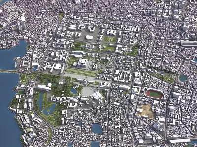Hanoi - 3D City Model Low-poly 3D model