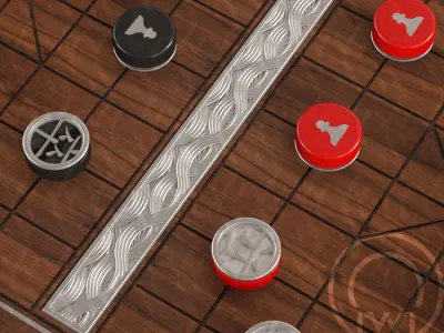 Chess Chinese XiangQi - international guide symbols 3D model