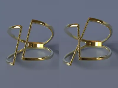 Contemporary minimal Ring Set STL and 3DM Casting Ready 3D print model