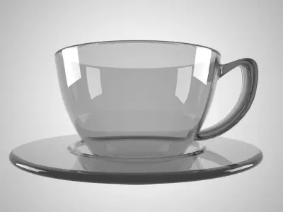 Glass Coffee Cup Light Black Color 3D model