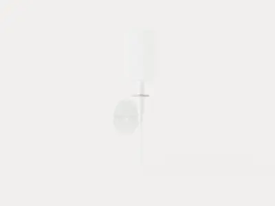 Amherst Wall Lamp - Silver - White Lampshade Low-poly 3D model