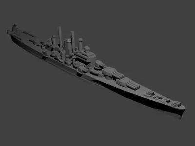 US Des Moines Class Cruiser Warship 3D print model