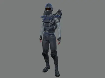 Sci-fi Male Suit Low-poly 3D model