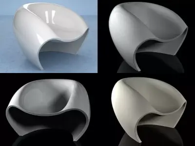 L four different chairs 3D model