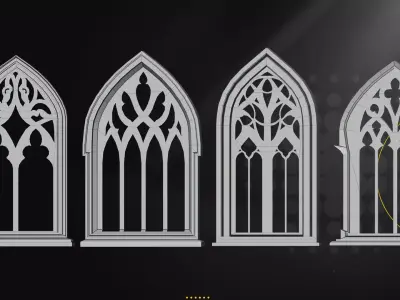 25 Gothic Window Vol1 Low-poly 3D model
