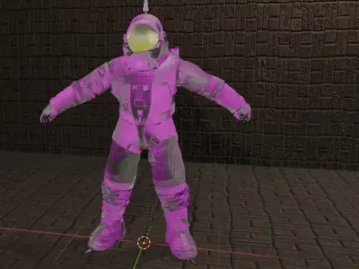 ASTRONAUT TOP Rigged SCi FI  Low-poly 3D model