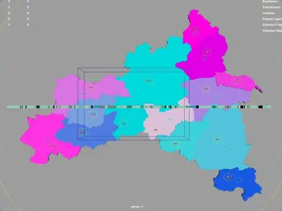 Eastern Anatolia Region  Turkey map region geography political 3D model