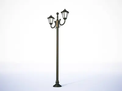 Double old-tome street lamp 3D model