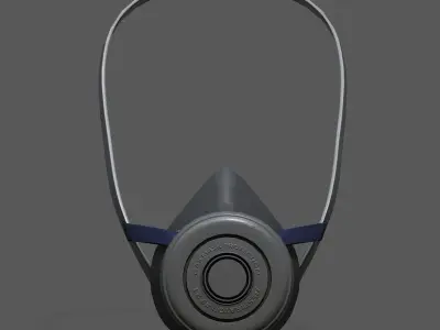 Gas mask respirator military combat protection futuristic  Low-poly 3D model