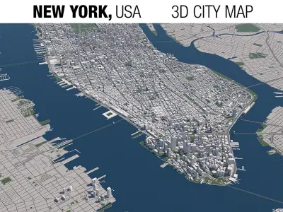 New York USA 3D Model City Map 3D model