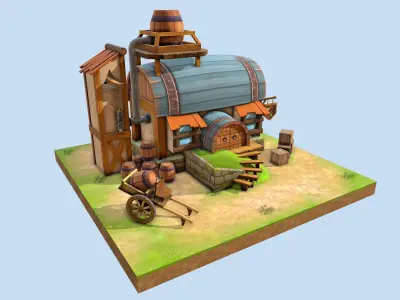 Inn - Strategy Game Pack Low-poly 3D model