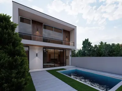  Minimal Modern Villa with Pool Exterior -Interior Design 3D model