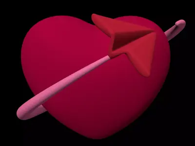 c4d love cartoon love max blender Low-poly 3D model