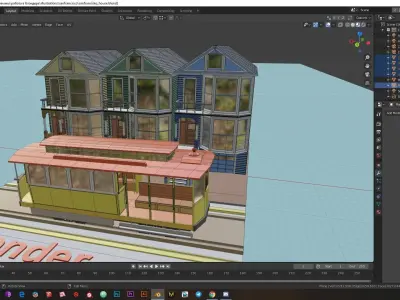 Low-poly illustration of SanFrancosco  Low-poly 3D model