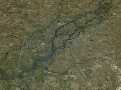 Wroclaw - Topography Terrain Low-poly 3D model
