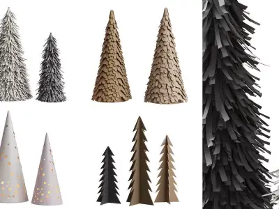 Christmas Trees Collection Low-poly 3D model