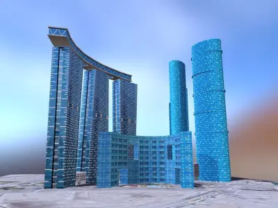 Sky Tower Abu Dhabi 3d Low-poly 3D model