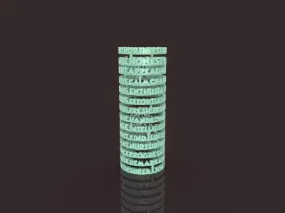 Texty Candle shade 3D print model