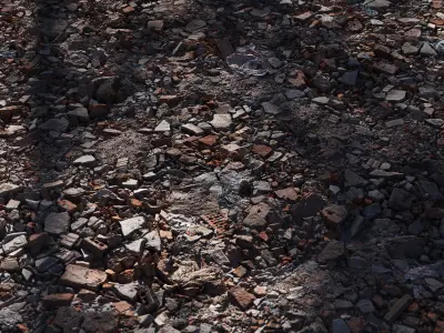 Surface made of construction debris 3D model