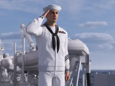  US Navy Sailor Salutes 