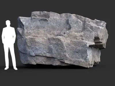 Low poly Gray Granite Rock Pack 200101 Low-poly 3D model