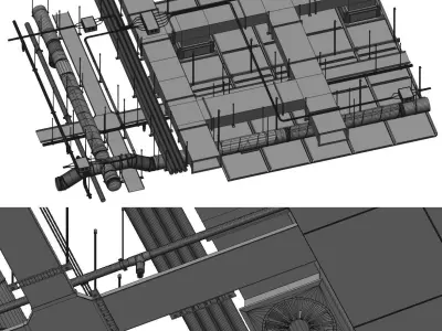 Industrial ceiling 5 3D model