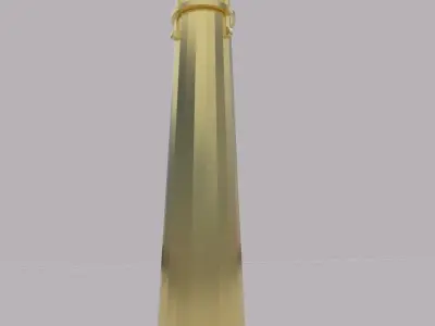 Lamppost golden light pole 3D model