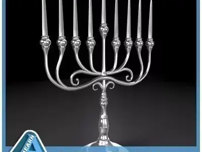 Menorah Silver 3D model