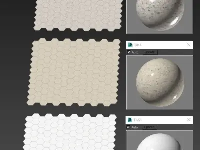 Hexagon tile 3 types Free low-poly 3D model