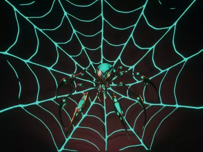 Mechanical Spider Low-poly 3D model